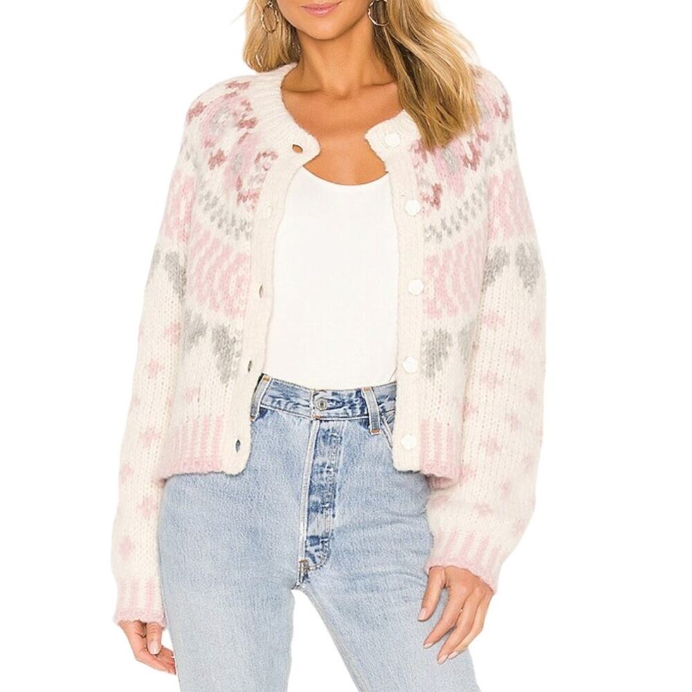 Sold Out LoveShackFancy Jamie Cardigan in Milky Clouds - Picture 3 of 8